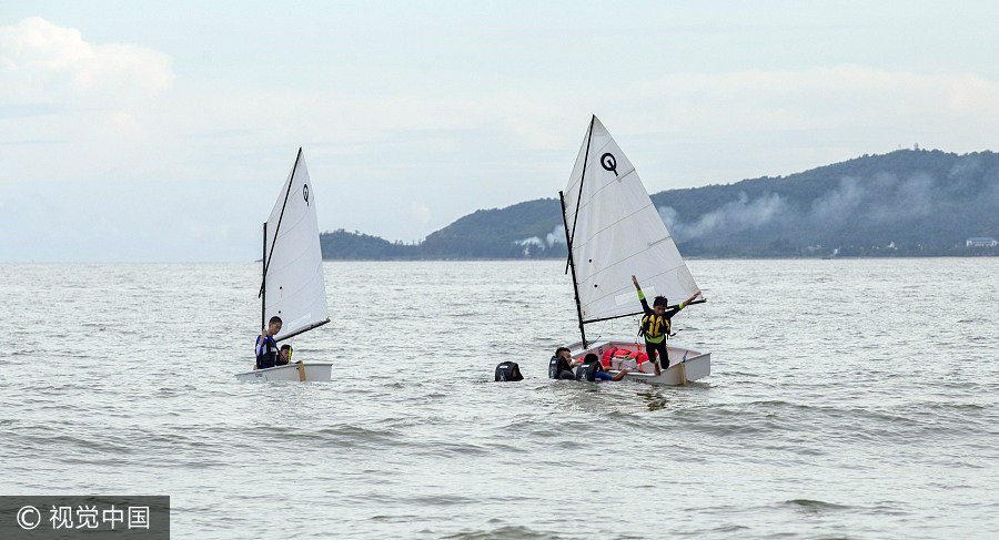 Kicking and sailing: Children learn new skills