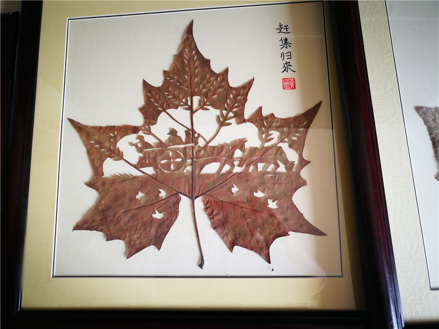 Fallen leaves transform into works of art