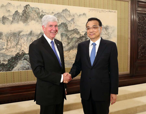 Li, head of US state seek ways to enhance exchanges