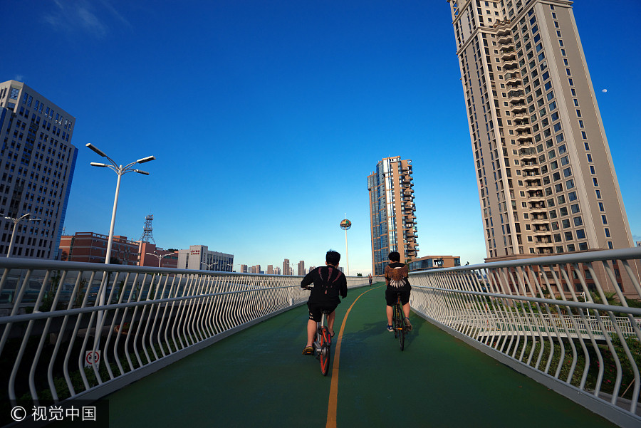 Cycling with a view on world's longest elevated bike path