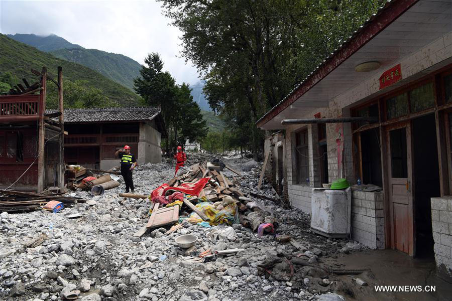 Rescue work underway in flood-hit Wenxian, China's Gansu