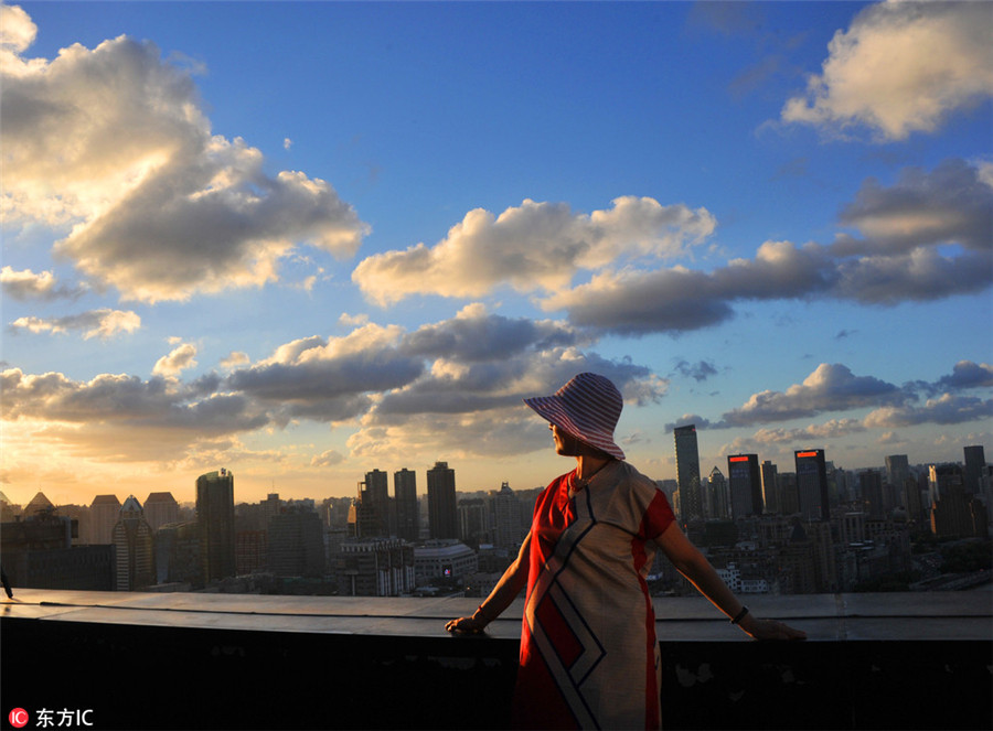 After scorching heat, autumn's blue skies a pleasant sight