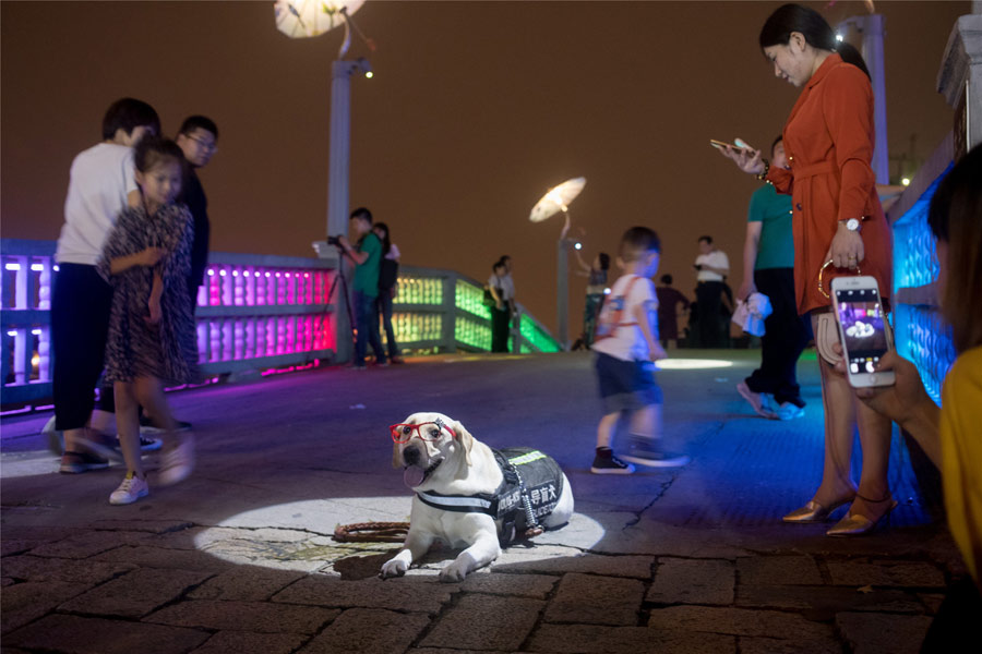 The bustling nightlife of Wuxi