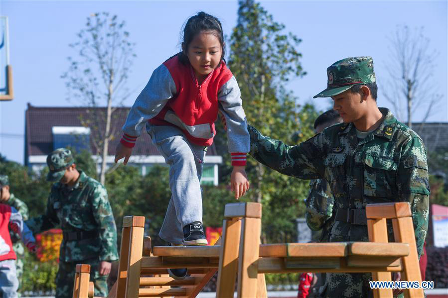 Children attend fire-fighting educational activity in E China
