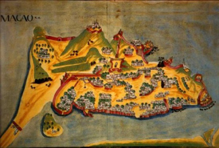 Map of Macao Peninsula in 1639