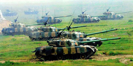 Domestically-made tanks of the PLA