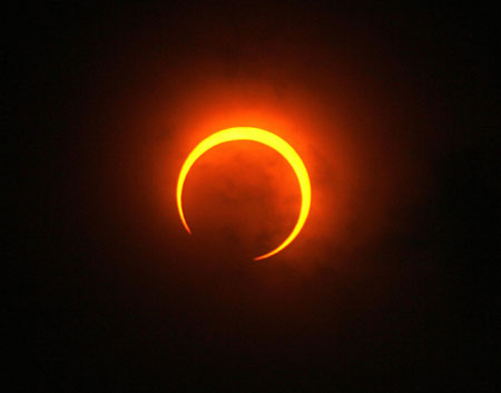 Annular solar eclipse seen in Southeast Asia 