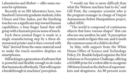 Tasks easy for people, hard for robots