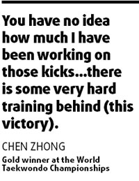 Chen gets high kicks from victory
