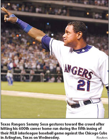 Sosa joins 600 homer club