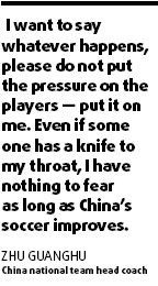 Zhu ready to take the heat at Asian Cup