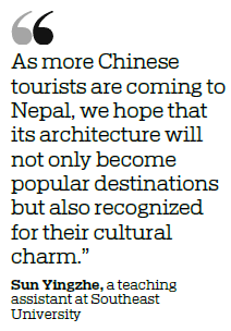 Chinese college students protect heritage in Nepal