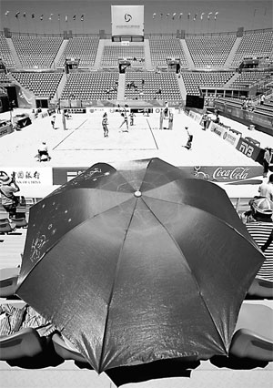 Beach volleyball too hot to handle
