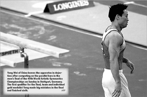 Chinese gymnasts get yips on final day