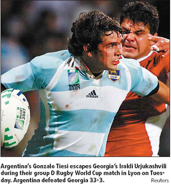 Argentina subdues Georgia, Vickery banned