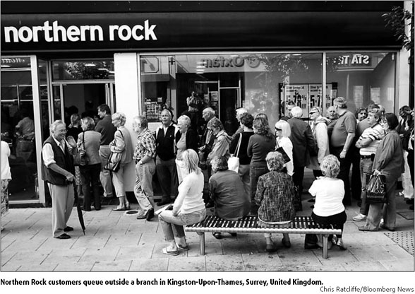Customers besiege stricken UK lender