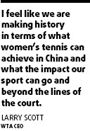 Tennis set to spur equal opportunity in China
