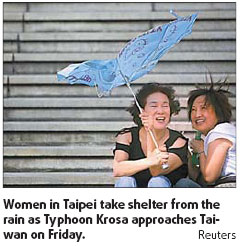 Typhoon Krosa steams ahead