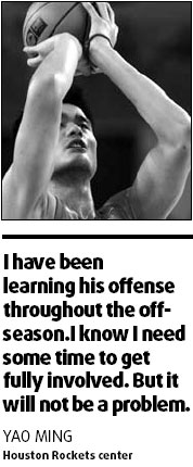Yao getting used to Adelman's offense