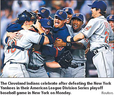 Indians beat Yankees to reach championship series