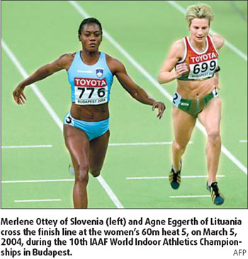 Jones downfall may give Ottey ninth Olympic medal