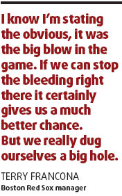 Red Sox on brink of elimination