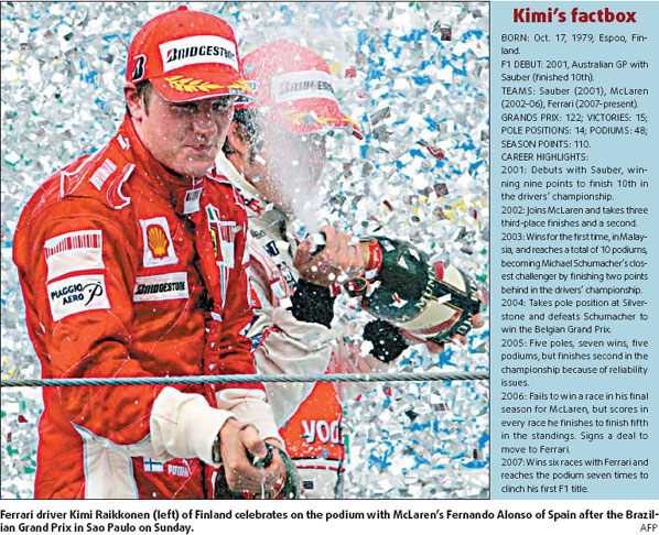 Raikkonen finally gets world crown