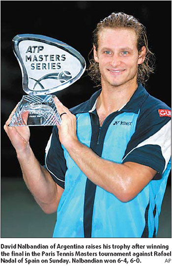 Nalbandian tames Nadal again in Paris Masters final