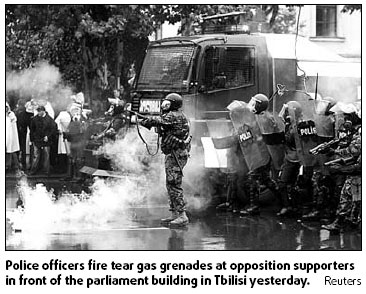 Russia behind riots, claims president