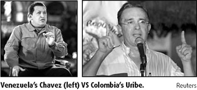 Chavez sees no reconciliation with Colombia's Uribe