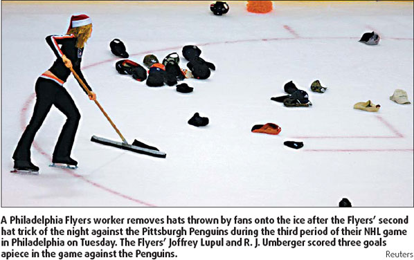 Hat-tricks guide Flyers to spiteful win