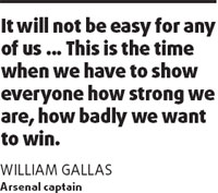 Gallas says Arsenal strong enough to handle absences