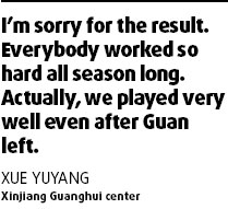 Xinjiang stripped of CBA playoff spot