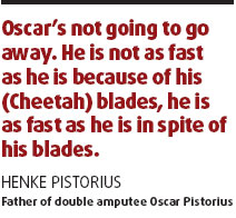 Not end of the road for father-son Team Pistorius