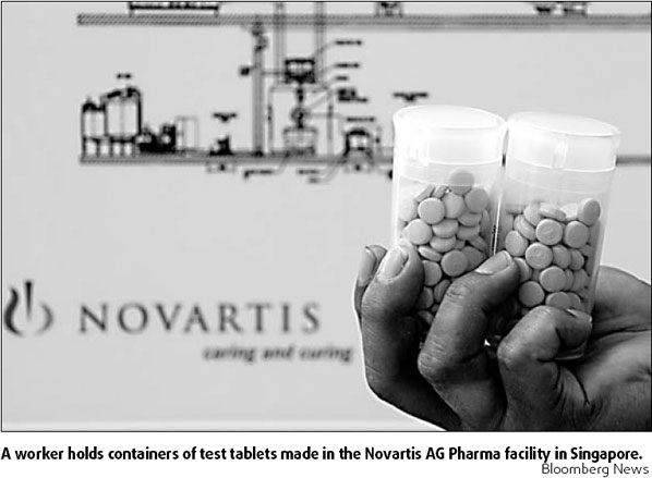 Novartis income slides by 45%