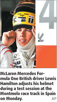 Hamilton fastest in testing