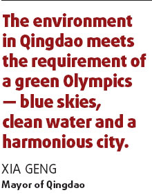 Qingdao keeping its Green Olympics promise