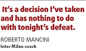 Mancini to quit post at end of season