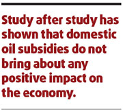 Oil subsidies only good in the short term