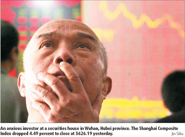 Shanghai stocks shed 4.5%