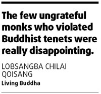 Behavior of monks was 'saddening'