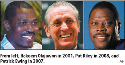 Olajuwon, Ewing, Riley elected to Hall of Fame