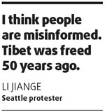 Protesters hold rally against Dalai Lama