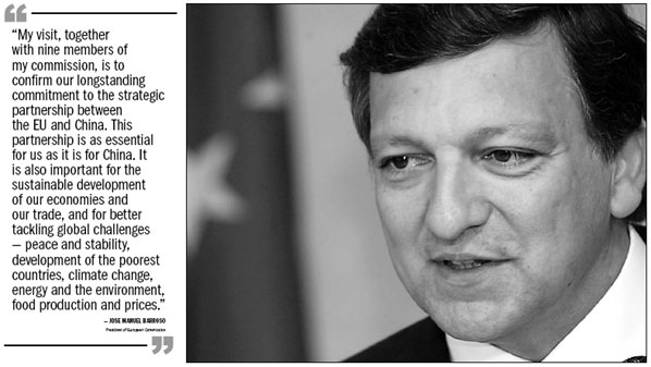 Barroso leads EU commissioners to China