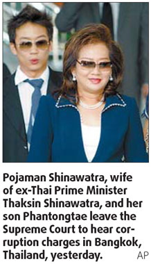 Thaksin's wife pleads not guilty