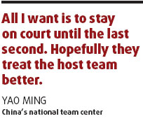 Yao's main concern is to stay on court
