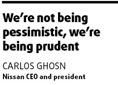Ghosn expects huge drop in net income