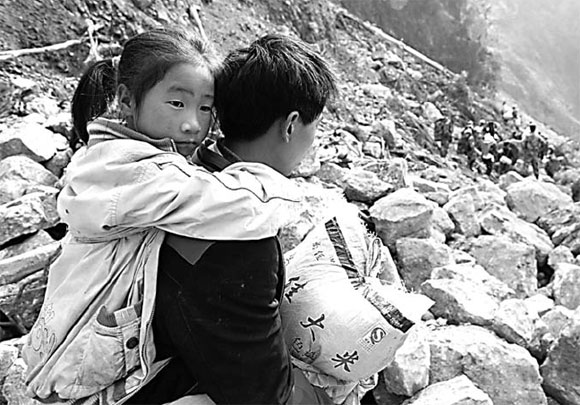 Three girls rescue little boy