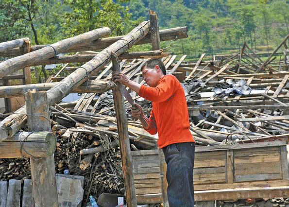 From the rubble, village slowly starts rebuilding