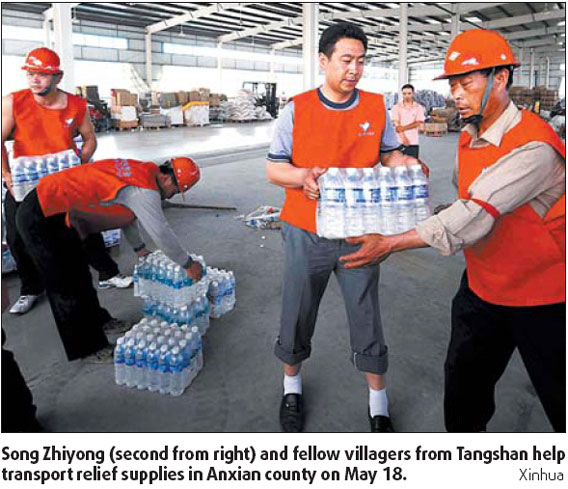Tangshan survivors head to Sichuan